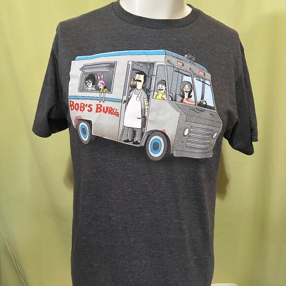 Bob's Burgers Food Truck Men's Gray T Shirt Size Medium Tina Belcher Louise Belc - Picture 1 of 3